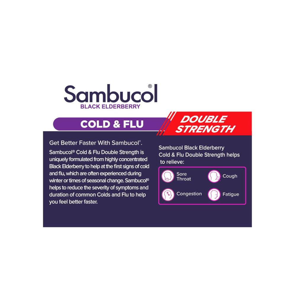 Sambucol Black Elderberry Cold & Flu Double Stregnth Tabs - 12 Pack