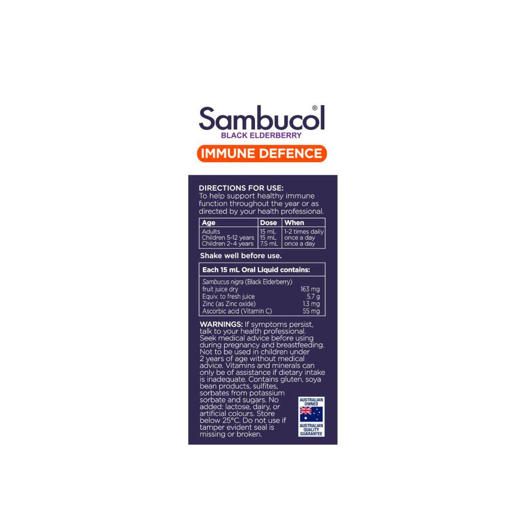 Sambucol Black Elderberry Immune Defence - 250mL