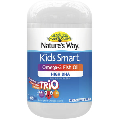 Natures Way Kids Omega-3 Fish Oil Smart Trio 60 pack