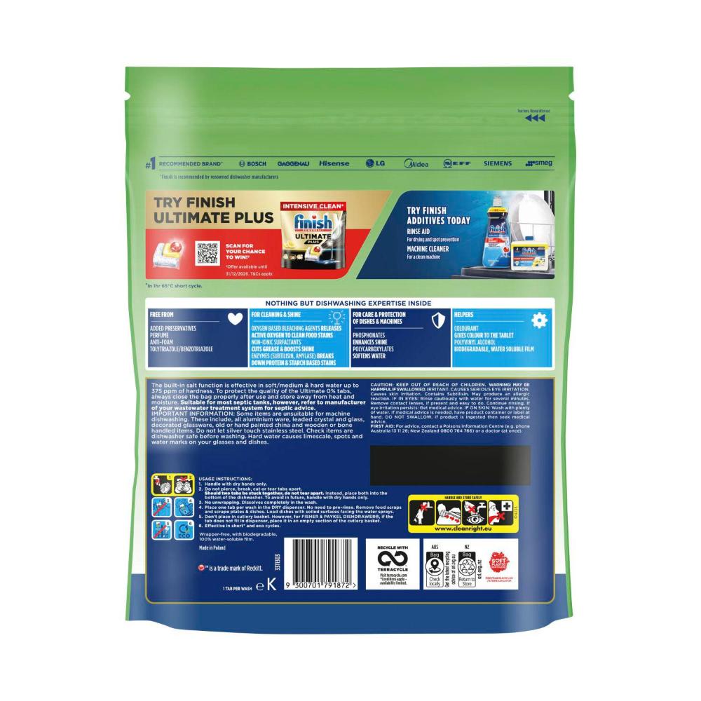 Finish Ultimate 0% Dishwashing Tablets Regular - 46 pack