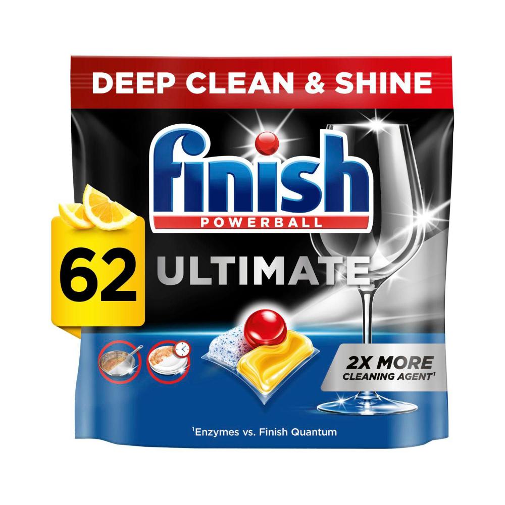 Finish Ultimate Dishwashing Tablets Lemon Sparkle - 62 pack