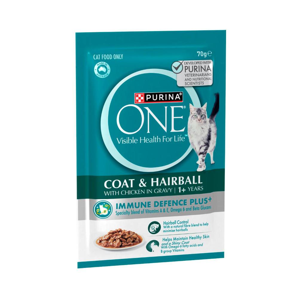 Purina One Adult Hairball Cat Food With Chicken Pouch - 70g
