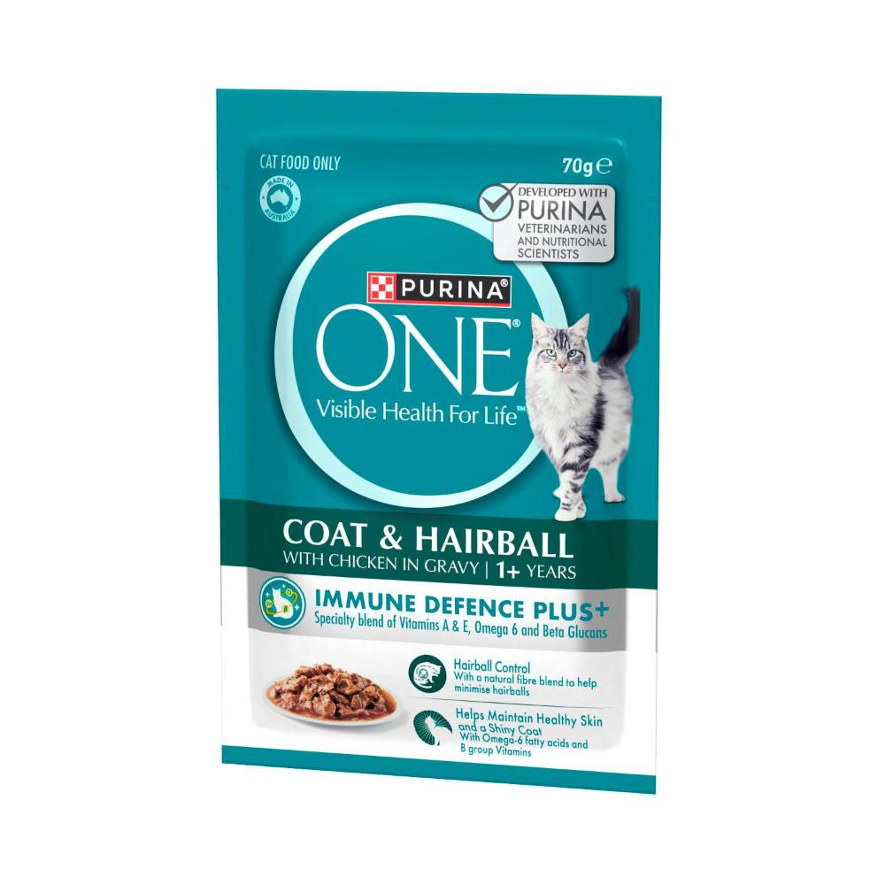 Purina One Adult Hairball Cat Food With Chicken Pouch - 70g