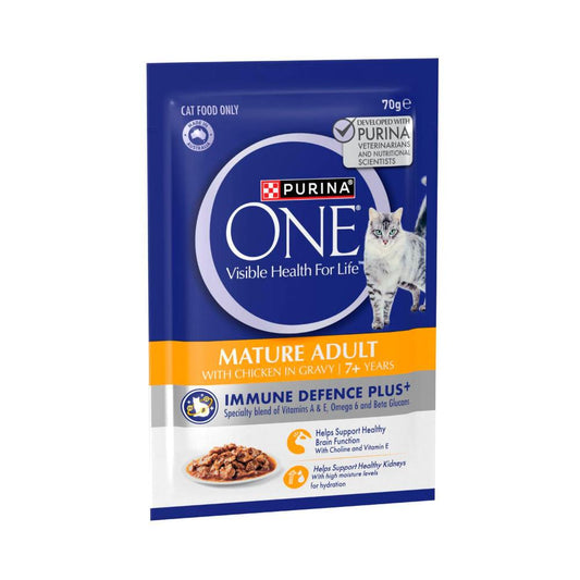 Purina One Mature 7+ Cat Food With Chicken Pouch - 70g