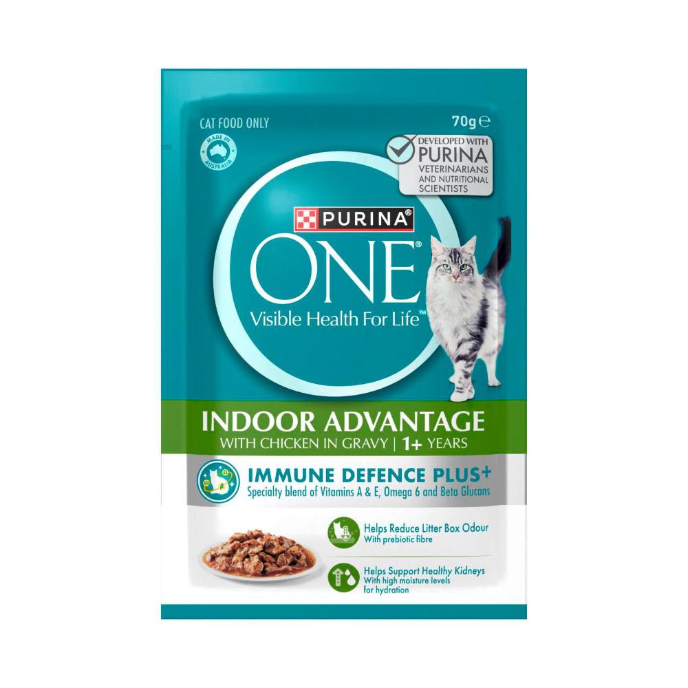 Purina One Adult Indoor Cat Food With Chicken Pouch - 70g