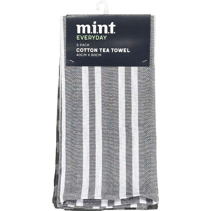 Mint Everyday Tea Towel Cotton Starter Assorted 5 Pack