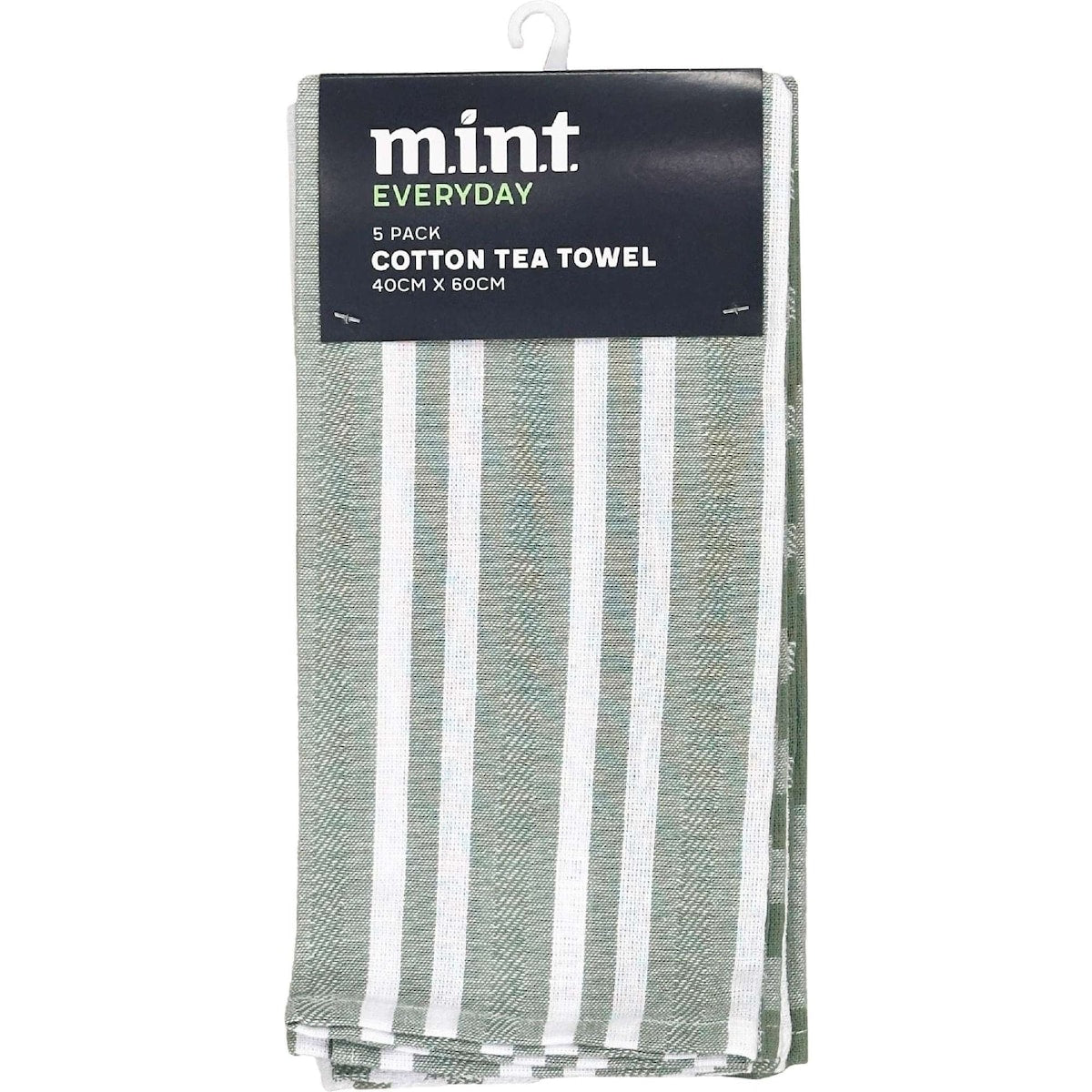 Mint Everyday Tea Towel Cotton Starter Assorted 5 Pack