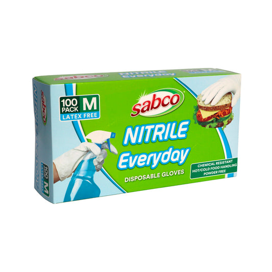 Sabco Nitrile Everyday Disposable Gloves - 100 pack