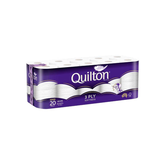 Quilton 3 Ply Classic White Toilet Paper - 20 Pack