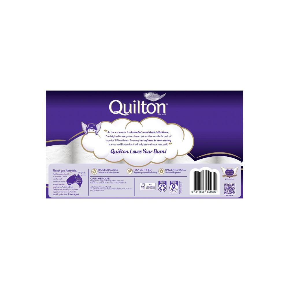 Quilton 3 Ply assic White Toilet Paper - 20 Pack