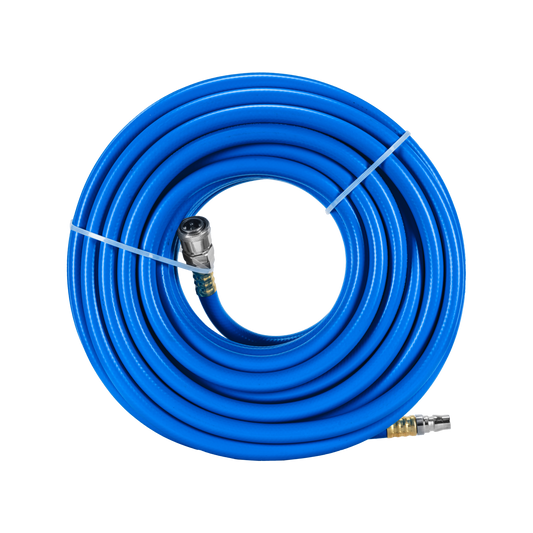 Powerfit Braided PVC Air Hose - 20m - 1/4" Nitto Fittings - 300 PSI