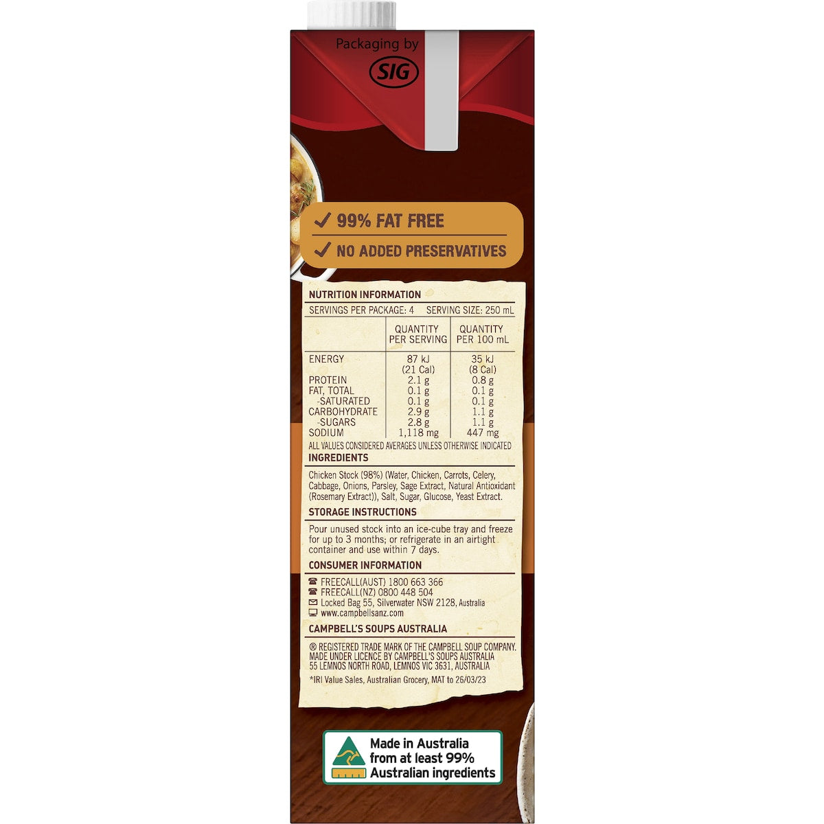 Campbells Real Stock Chicken 1l