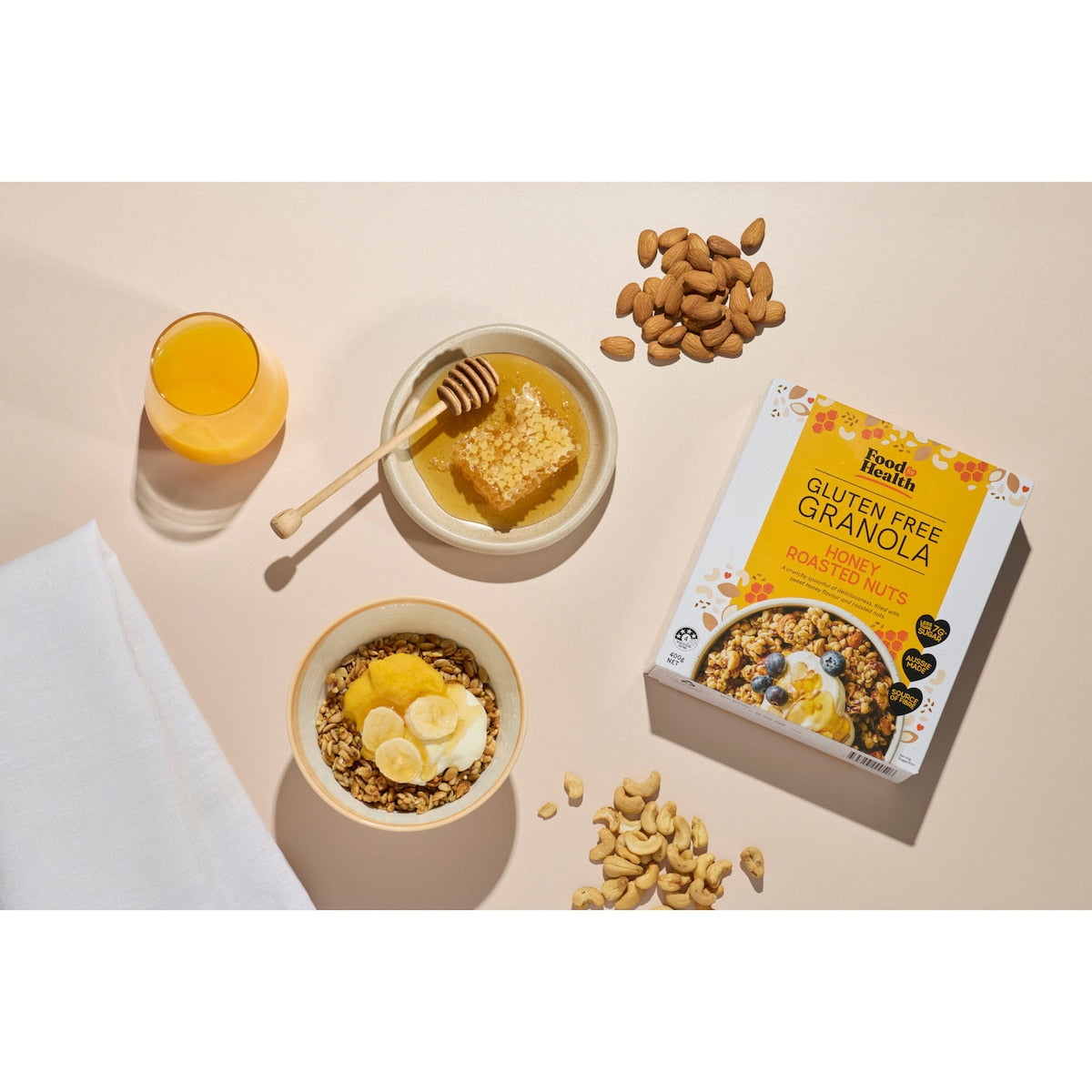 Food For Health Gluten Free Granola Honey Roasted Nuts 400g