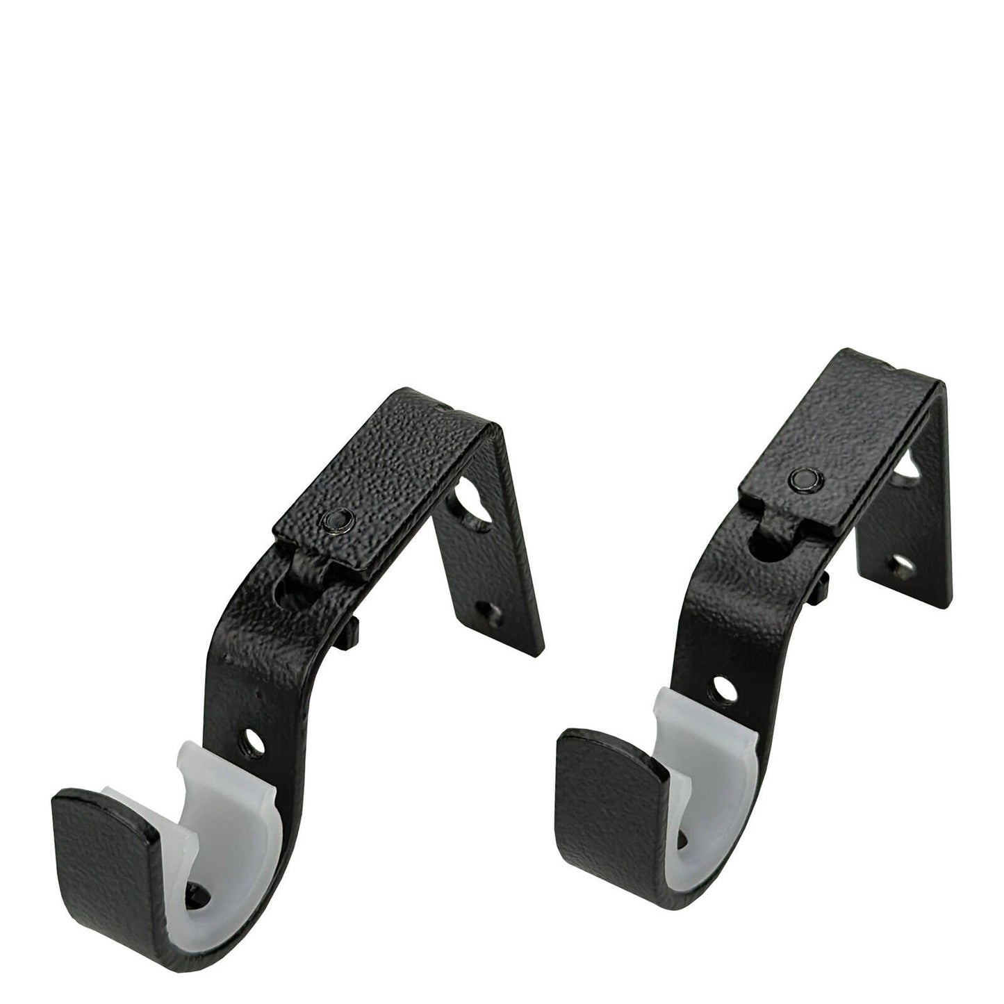 Pillar Black Curtain Rod Bracket - 16mm & 25mm - 1 Pair - 70-90mm