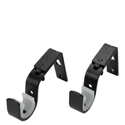 Pillar Black Curtain Rod Bracket - 16mm & 25mm - 1 Pair - 70-90mm