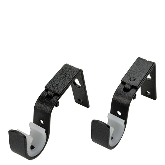 Pillar Black Curtain Rod Bracket 16 & 25mm