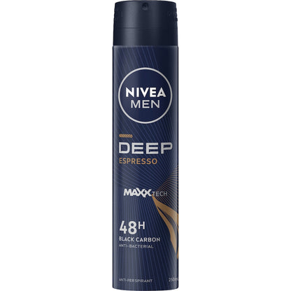 Nivea Men Deep Espresso Aerosol Antiperspirant Deodorant 250ml