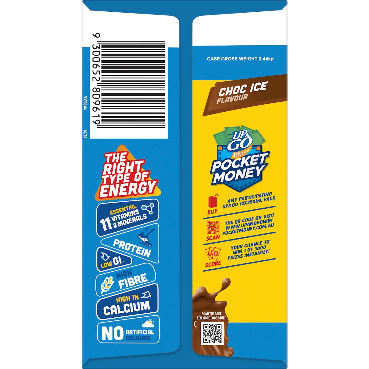 Up&go Liquid Breakfast No Added Sugar Choc Ice 250ml X 12 Pack
