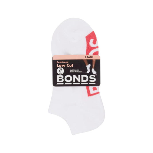 Bonds Womens Logo Low Cut Size 3-8 3 pack
