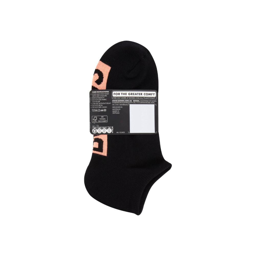 Bonds Womens Logo Low Cut Size 3-8 3 pack