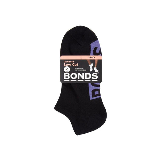 Bonds Womens Logo Low Cut Size 8-11 - 3 pack