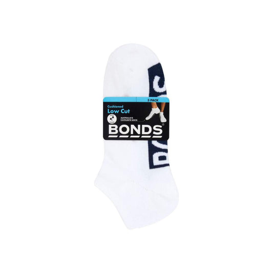 Bonds Mens Logo Low Cut 11-14 - 3 pack
