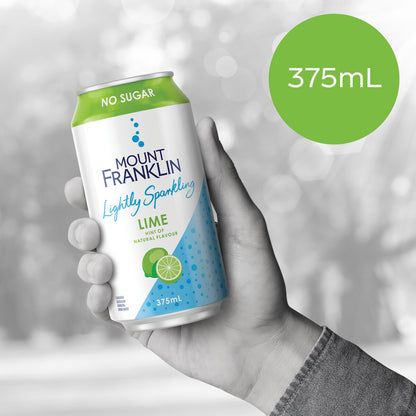 Mount Franklin Lightly Sparkling Water Lime Multipack Cans 375ml x10 Pack
