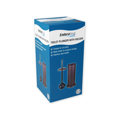 EnduraSeal Black Toilet Plunger with Holder - 165 x 470mm
