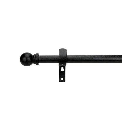 Pillar 16mm Black Ball Curtain Rod Finials - 1 Pair