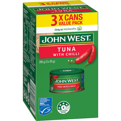 John West Tuna With Chilli 95g X 3 Pack