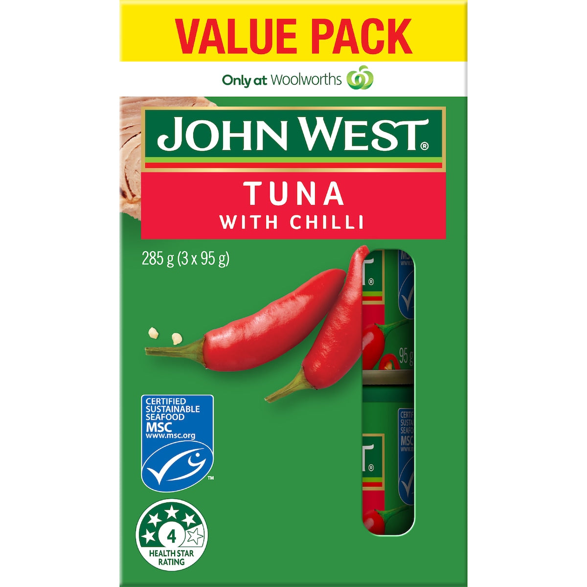 John West Tuna With Chilli 95g X 3 Pack