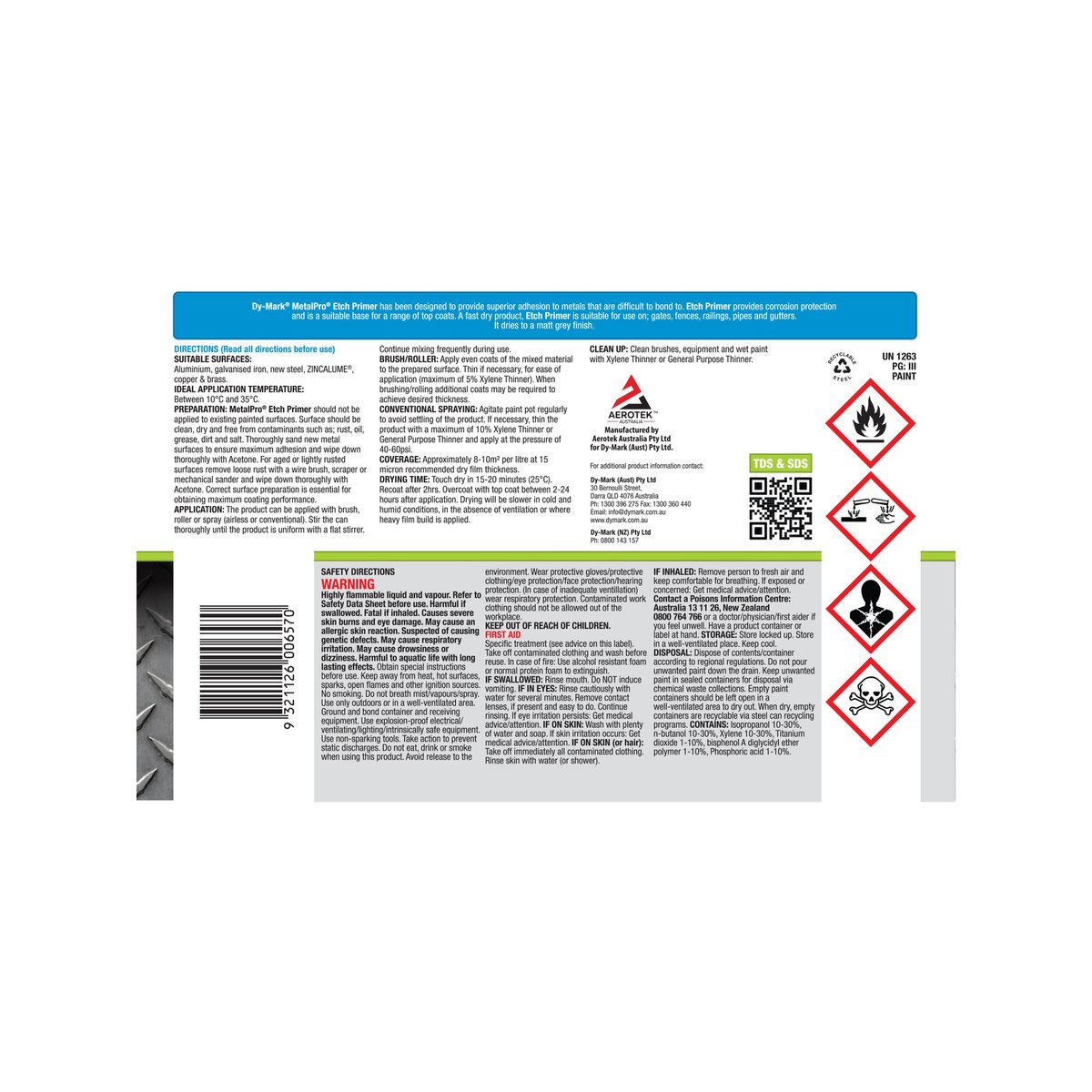 Dy Mark Etch Primer Grey - 1L