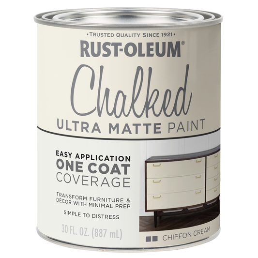 Rust Oleum Chalked Ultra Matte Paint Chiffon Cream 887ml