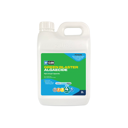 Hy Clor Green Blaster Algaecide 2L Liquid High Strength Protection