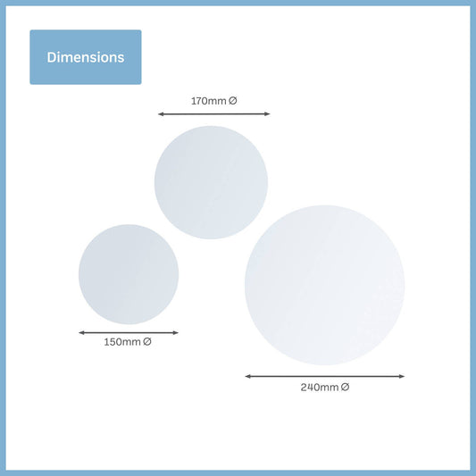 Stylit Round Acrylic Mirror - 150, 170, 240mm - 3 Pack