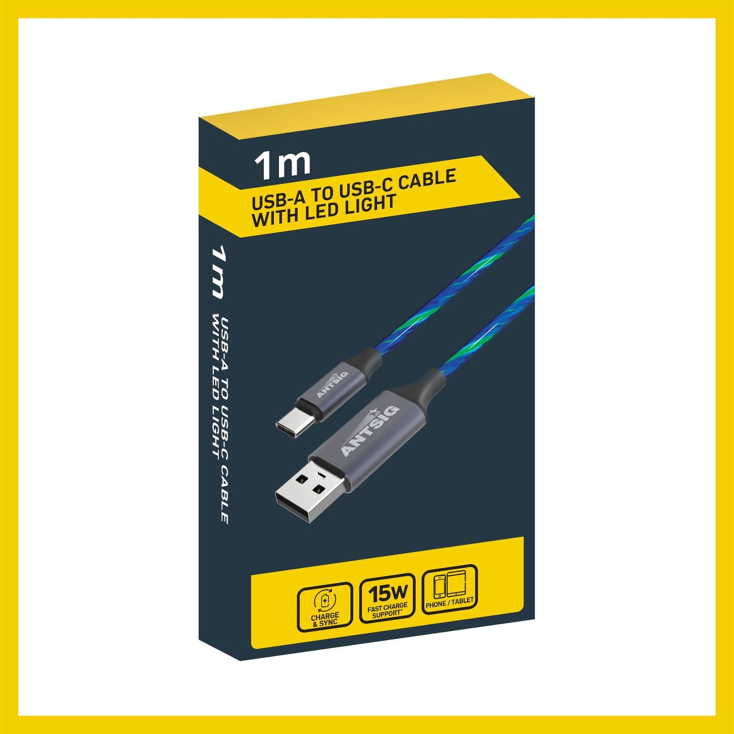 Antsig USB A to USB C Light Cable - 1m