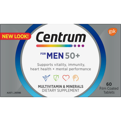 Centrum Men 50+ Daily Multivitamin Supplements 60 pack