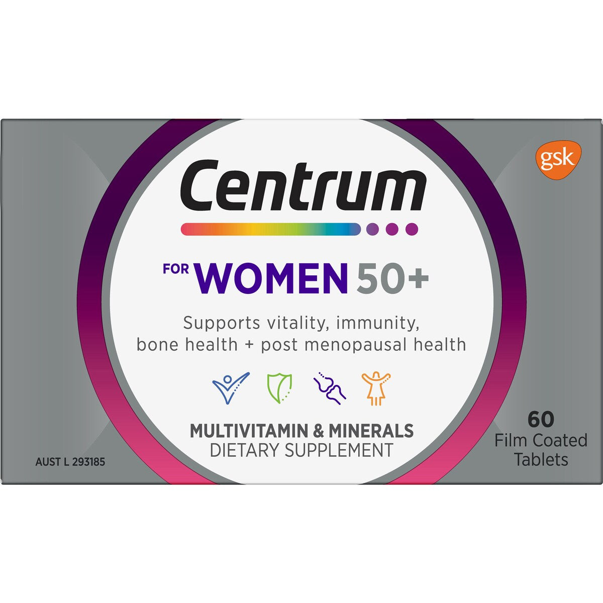 Centrum Women 50+ Daily Multivitamin Supplements 60 pack