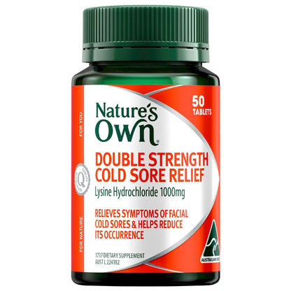 Natures Own Cold Sore Relief Double Strength For Immune Support 50 Pack