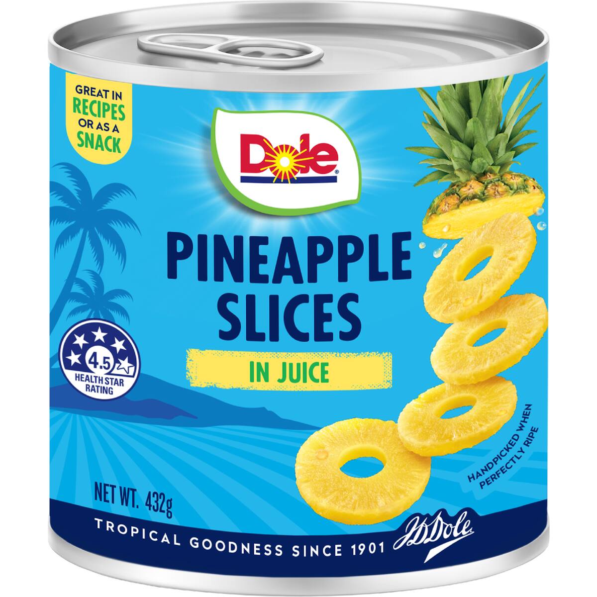Dole Pineapple Premium Tropical Slices In Juice 432g