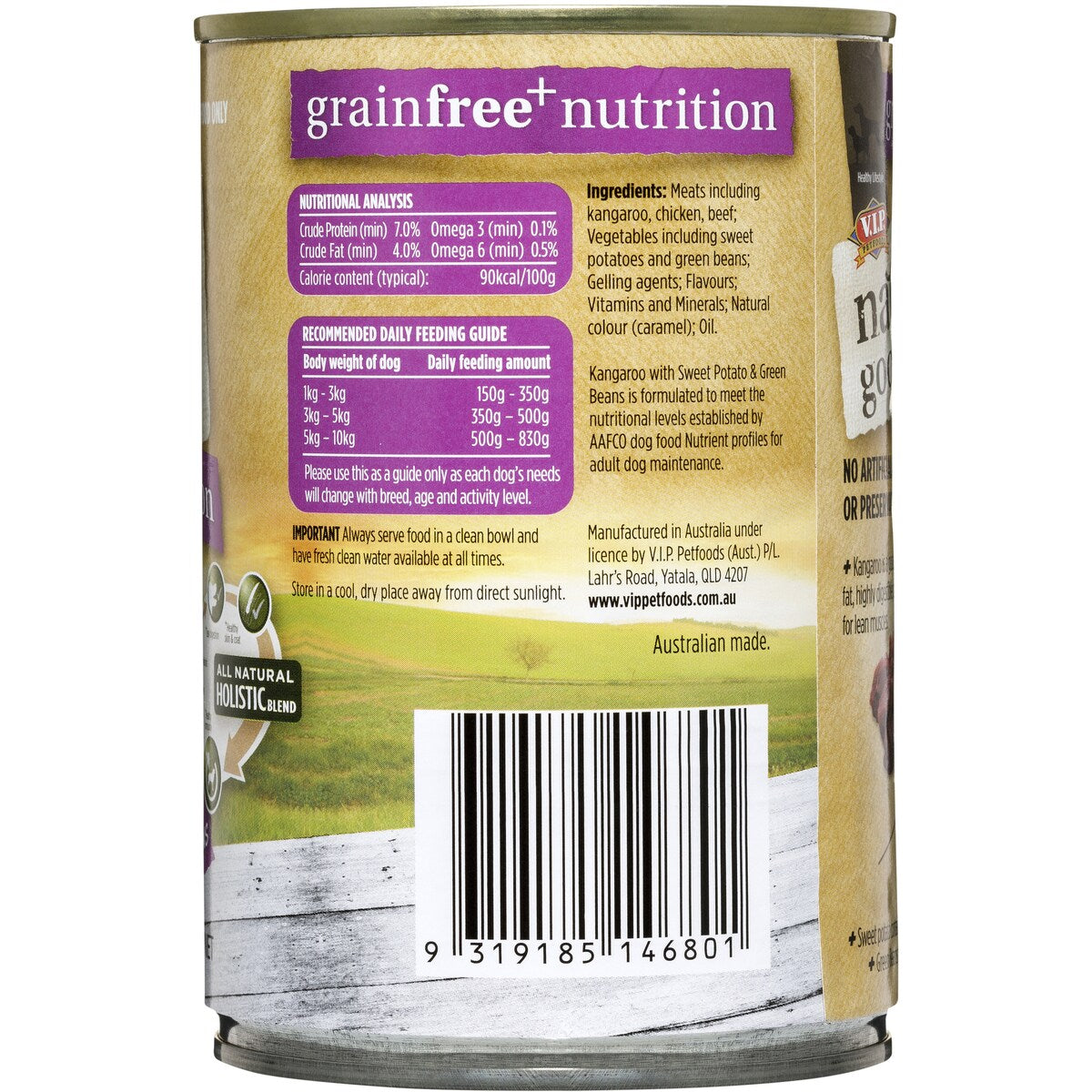 Natures Goodness Grain Free Adult Wet Dog Food Kangaroo, Sweet Potato & Beans 400g