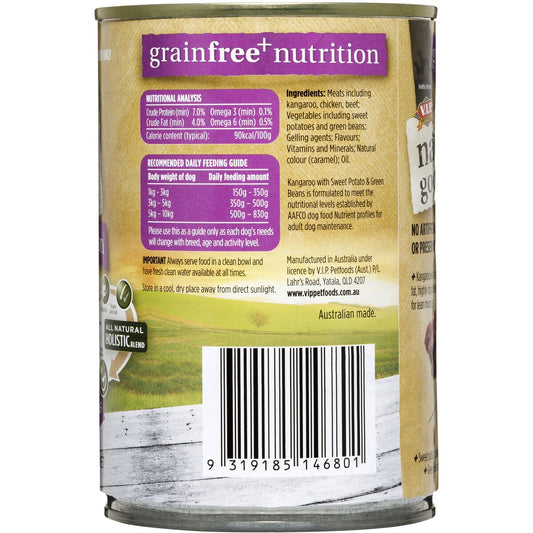 Natures Goodness Grain Free Adult Wet Dog Food Kangaroo, Sweet Potato & Beans 400g