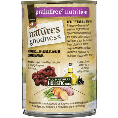 Natures Goodness Grain Free Adult Wet Dog Food Kangaroo, Sweet Potato & Beans 400g