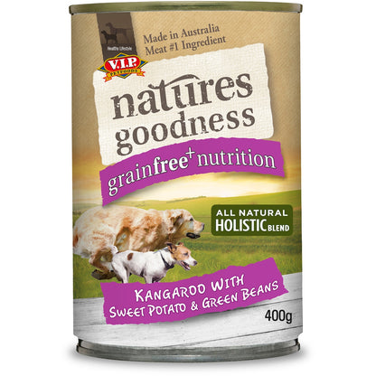 Natures Goodness Grain Free Adult Wet Dog Food Kangaroo, Sweet Potato & Beans 400g