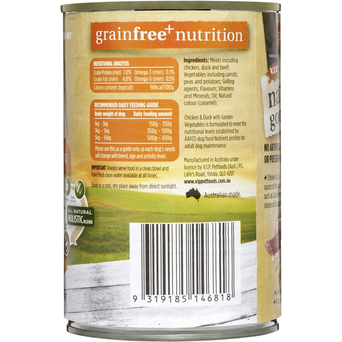 Natures Goodness Grain Free Adult Wet Dog Food Chicken & Duck With Veges 400g