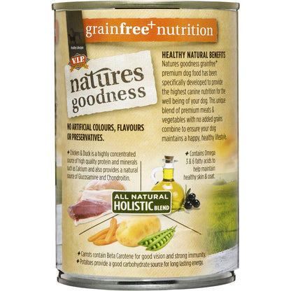 Natures Goodness Grain Free Adult Wet Dog Food Chicken & Duck With Veges 400g