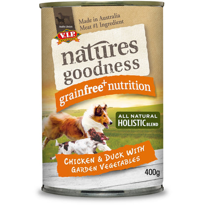 Natures Goodness Grain Free Adult Wet Dog Food Chicken & Duck With Veges 400g