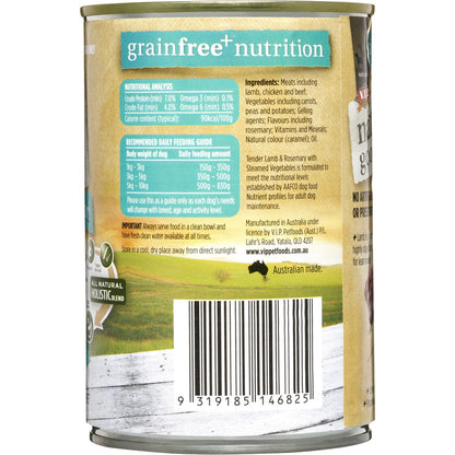 Natures Goodness Grain Free Adult Wet Dog Food Tender Lamb & Rosemary & Veges 400g