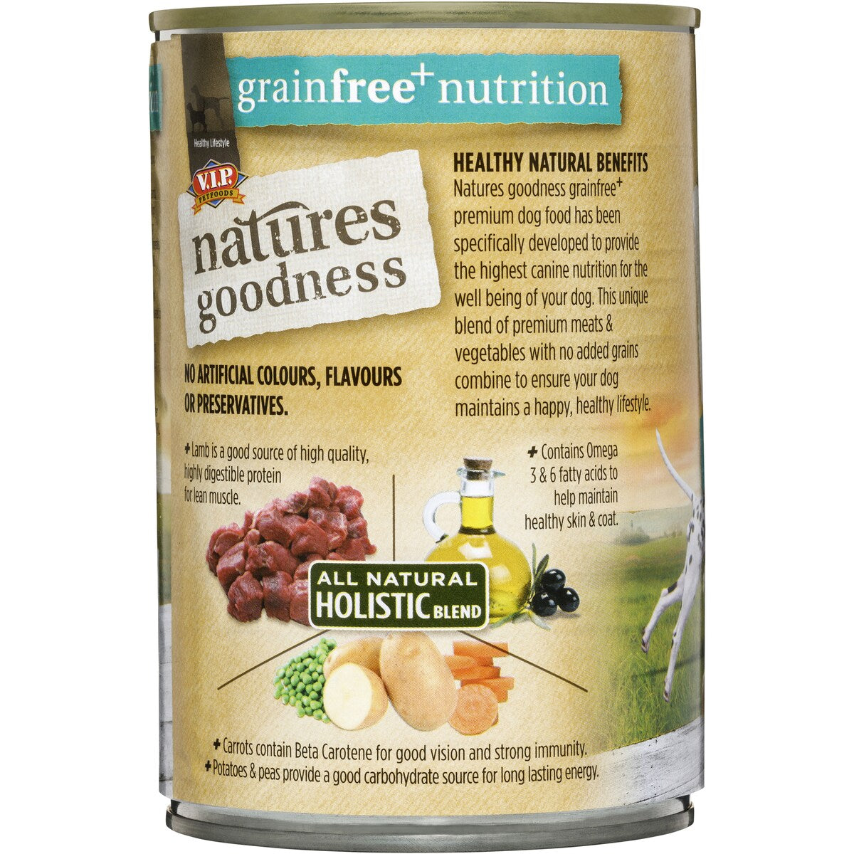 Natures Goodness Grain Free Adult Wet Dog Food Tender Lamb & Rosemary & Veges 400g