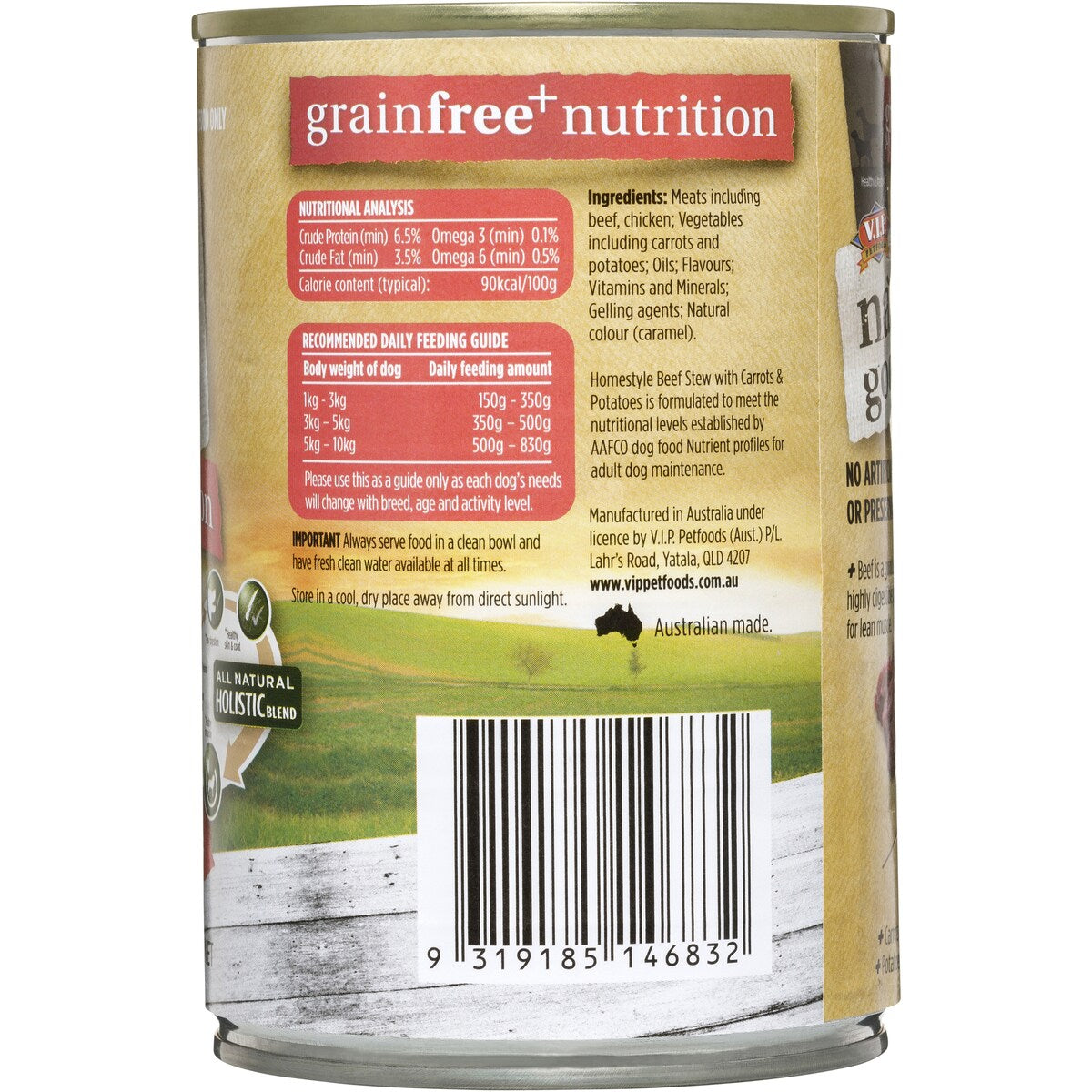 Natures Goodness Grain Free Adult Wet Dog Food Beef Stew Carrots & Potatoes 400g
